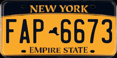 NY license plate FAP6673