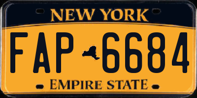 NY license plate FAP6684