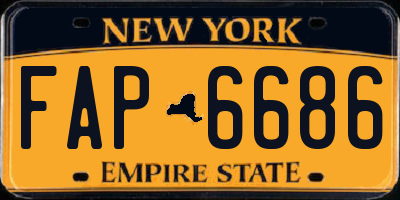 NY license plate FAP6686
