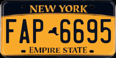 NY license plate FAP6695