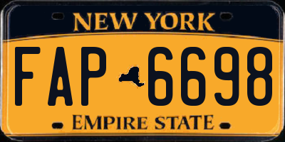 NY license plate FAP6698