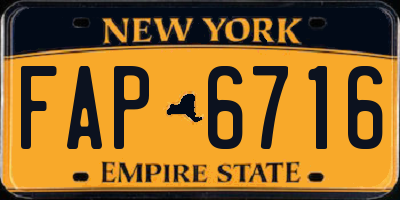NY license plate FAP6716