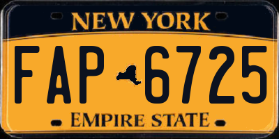 NY license plate FAP6725