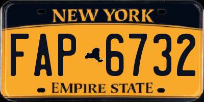 NY license plate FAP6732