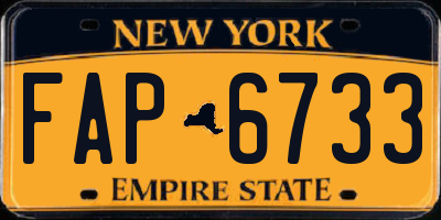 NY license plate FAP6733