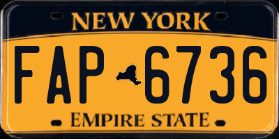 NY license plate FAP6736