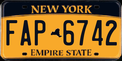 NY license plate FAP6742