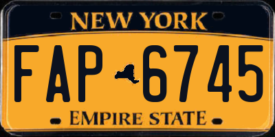 NY license plate FAP6745