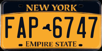 NY license plate FAP6747