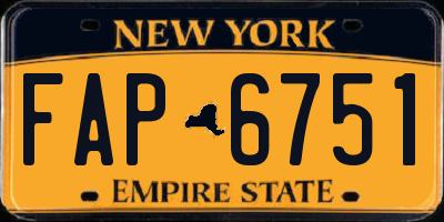 NY license plate FAP6751