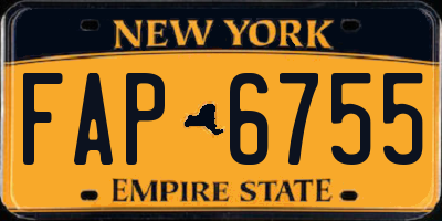 NY license plate FAP6755