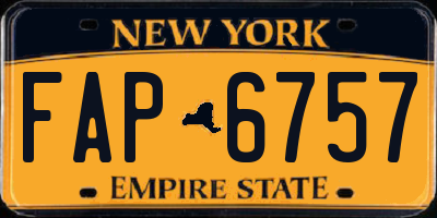 NY license plate FAP6757