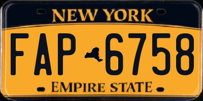 NY license plate FAP6758