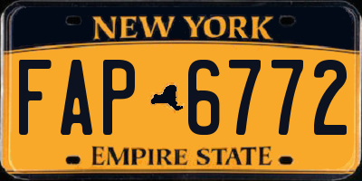 NY license plate FAP6772