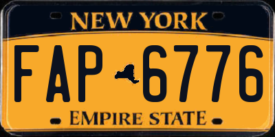 NY license plate FAP6776