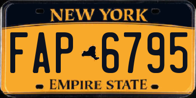 NY license plate FAP6795
