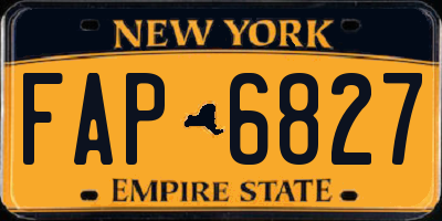 NY license plate FAP6827