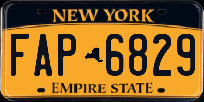 NY license plate FAP6829