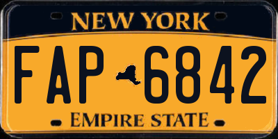 NY license plate FAP6842