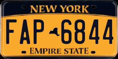 NY license plate FAP6844