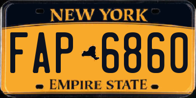 NY license plate FAP6860