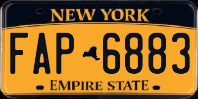 NY license plate FAP6883