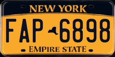NY license plate FAP6898