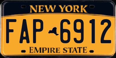 NY license plate FAP6912