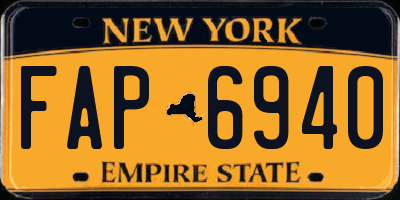 NY license plate FAP6940
