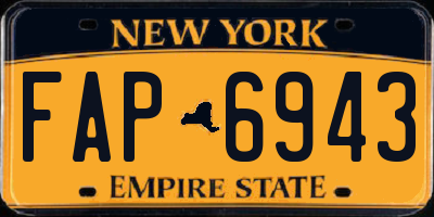 NY license plate FAP6943