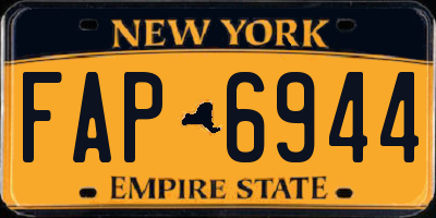 NY license plate FAP6944