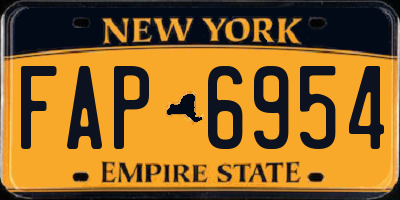 NY license plate FAP6954