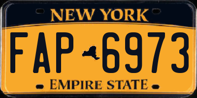 NY license plate FAP6973