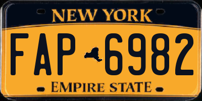 NY license plate FAP6982
