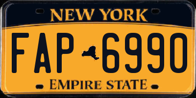 NY license plate FAP6990