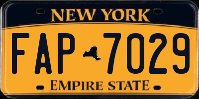 NY license plate FAP7029