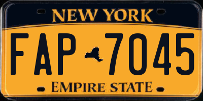 NY license plate FAP7045