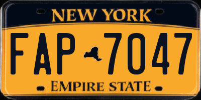 NY license plate FAP7047