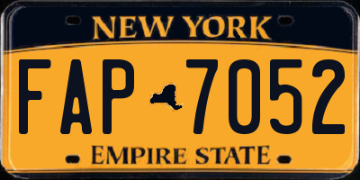 NY license plate FAP7052