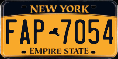 NY license plate FAP7054