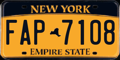 NY license plate FAP7108