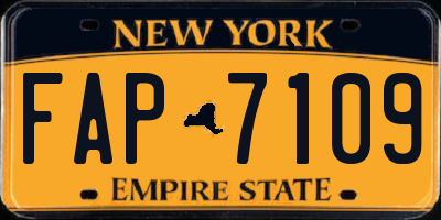 NY license plate FAP7109