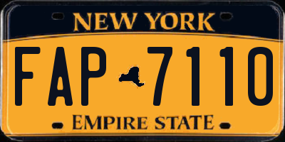 NY license plate FAP7110