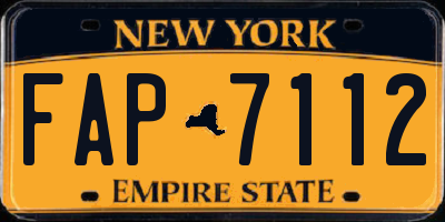 NY license plate FAP7112