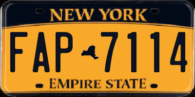 NY license plate FAP7114