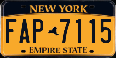 NY license plate FAP7115