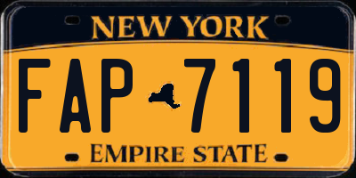 NY license plate FAP7119