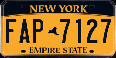 NY license plate FAP7127