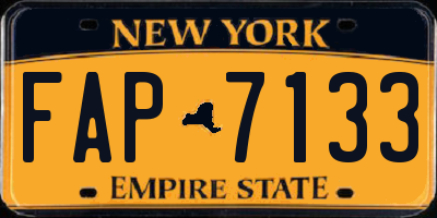 NY license plate FAP7133