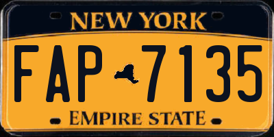 NY license plate FAP7135